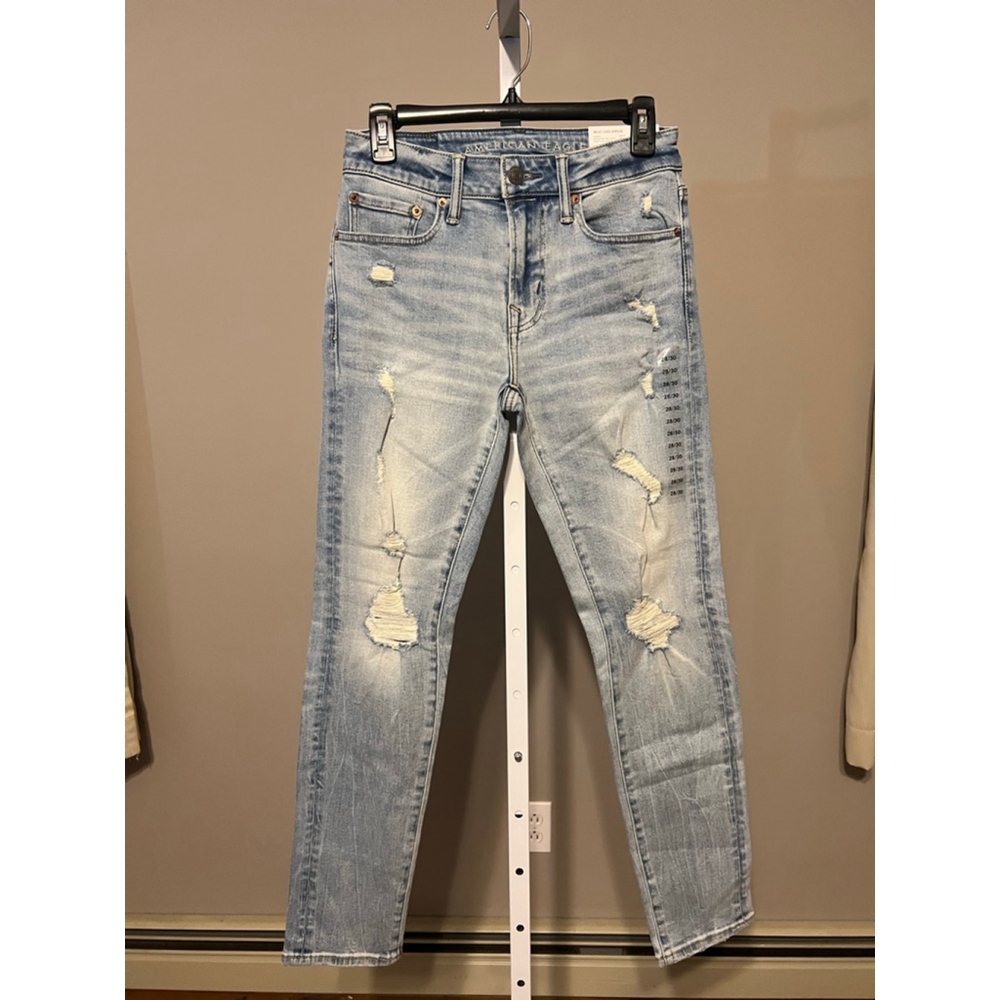 Men's American Eagle Light Blue Distressed Skinny Jeans Waist 28